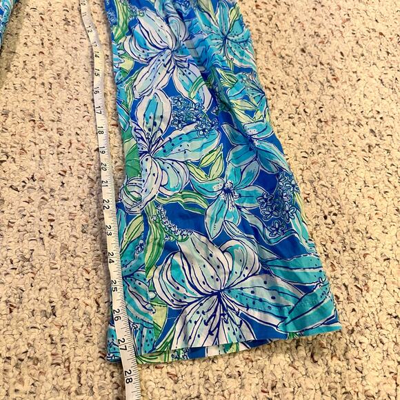 Lilly Pulitzer S Georgia May Tall Me Palazzo Pants Blue Preppy Resort Blue Sea - Picture 4 of 12